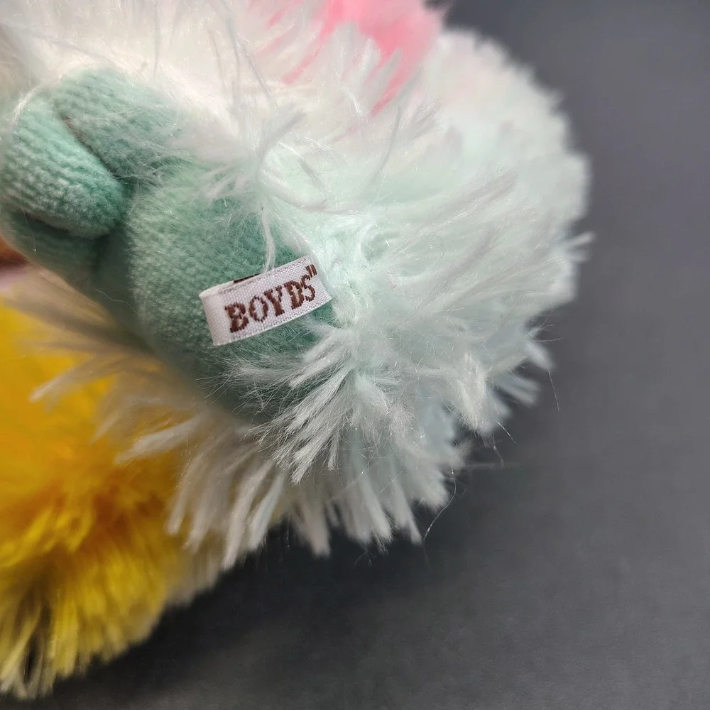 Boyds Bear Lil Rainbow Plush Bunny Rabbit Multi Color Pastel Jointed
